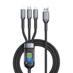 🔥Cable de carga rápida transparente 3 en 1 de 100W