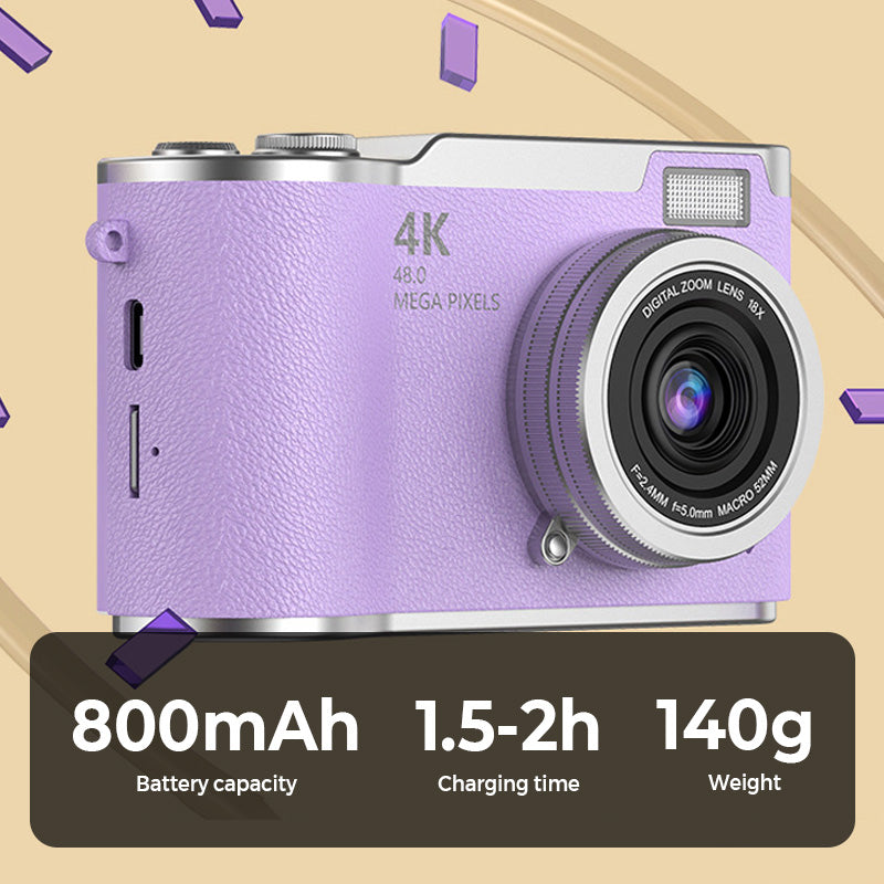 Cámara Digital con Pantalla Flip de 4K HD