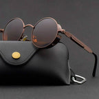 Gafas de sol redondas vintage steampunk polarizadas UV400