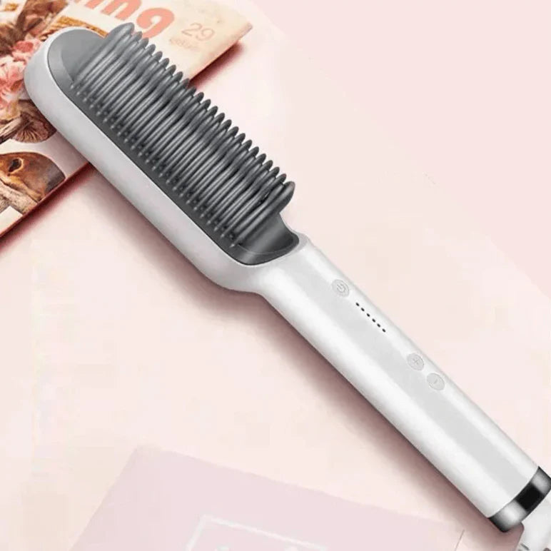 Plancha de Pelo Cepillo Peina Calentada