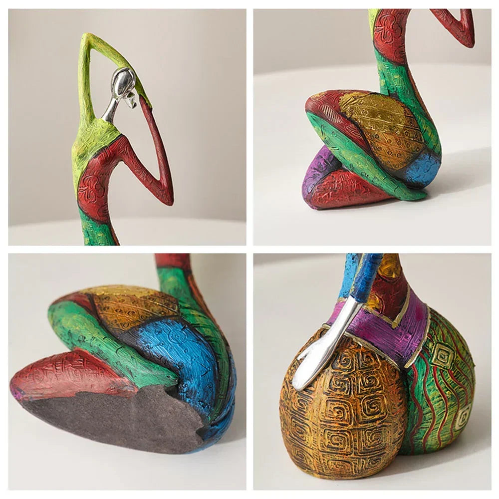 Esculturas Modernas Abstractas de Mujeres – Arte en Resina Colorida Hecho a Mano para Decoración del Hogar