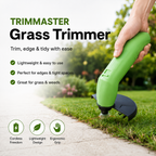 TRIMMASTER - Cortadora de Césped Mini Inalámbrica Ligera y Ajustable
