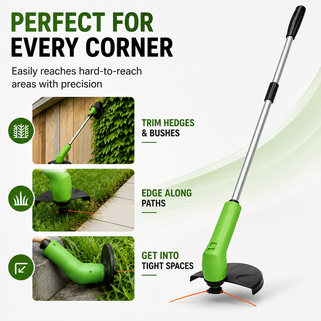 TRIMMASTER - Cortadora de Césped Mini Inalámbrica Ligera y Ajustable