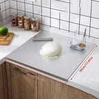 Tabla de cortar de acero inoxidable de alta calidad con borde – ¡ideal para pizza casera, pasteles y más!
