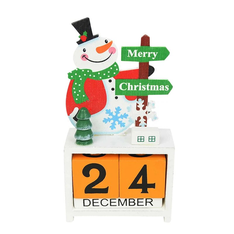 Calendario de Cuenta Regresiva de Navidad Pintado a Mano – Decoración Navideña Festiva para el Hogar y Regalo de Cuenta Regresiva de Año Nuevo